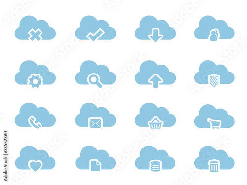 Vector Icons for Cloud Computing