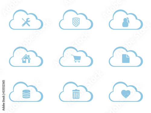 Vector Icons for Cloud Computing
