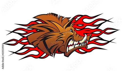 Wild boar cartoon
