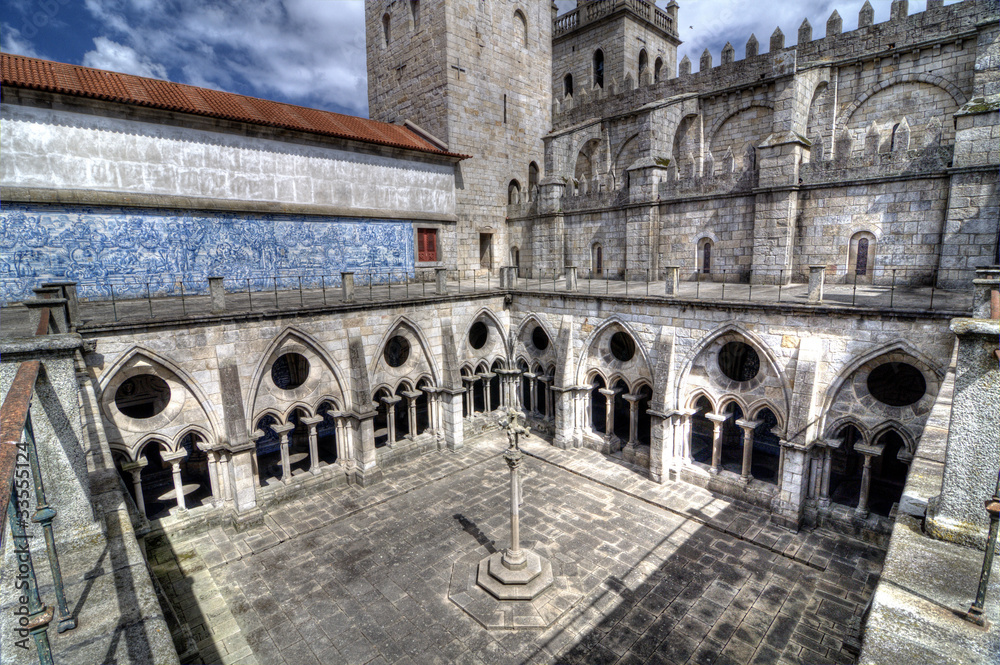 Sé Cathedral Courtyard, Porto, Portugal.