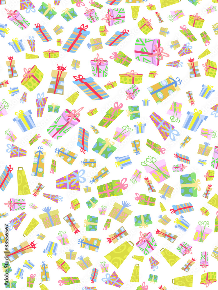 seamless background of doodle gift box