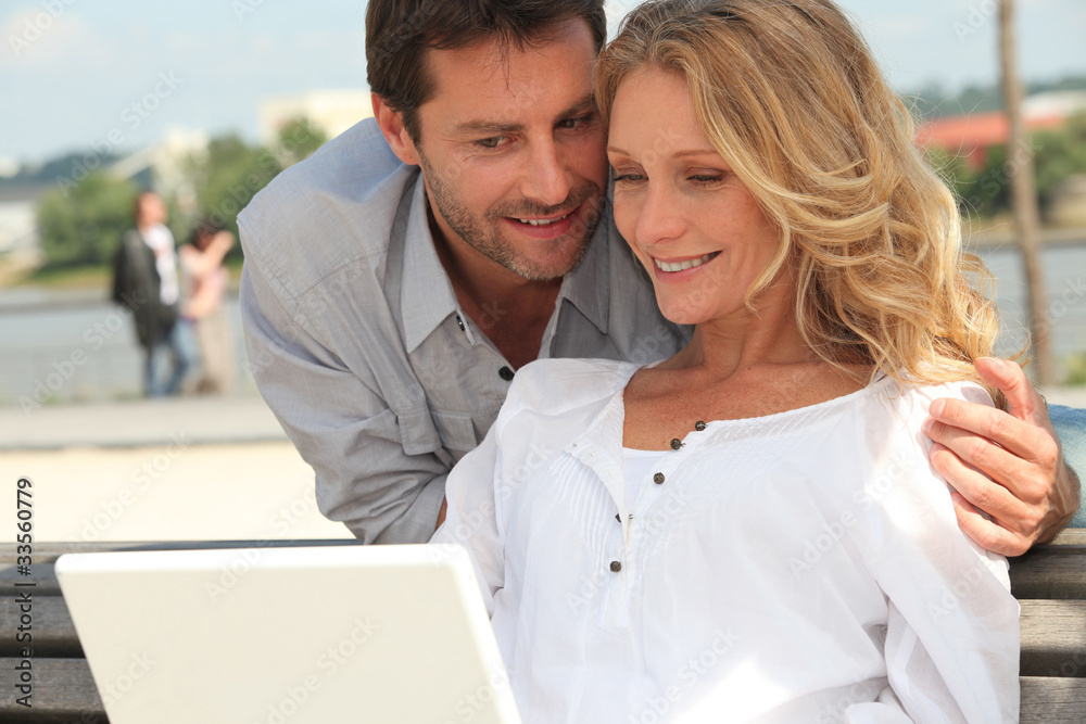Couple on laptop Couple on laptop