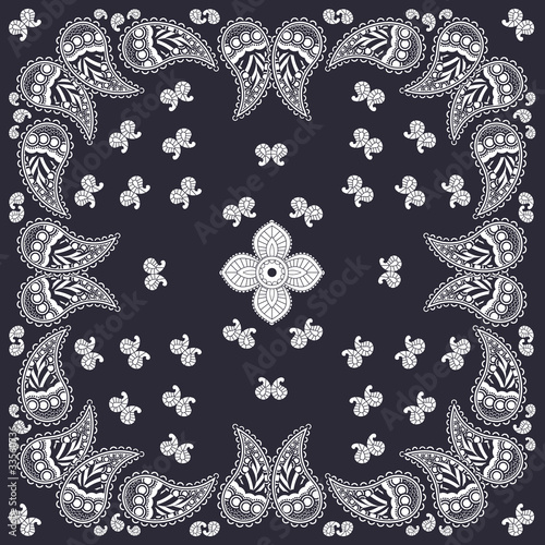 Navy paisley bandana design