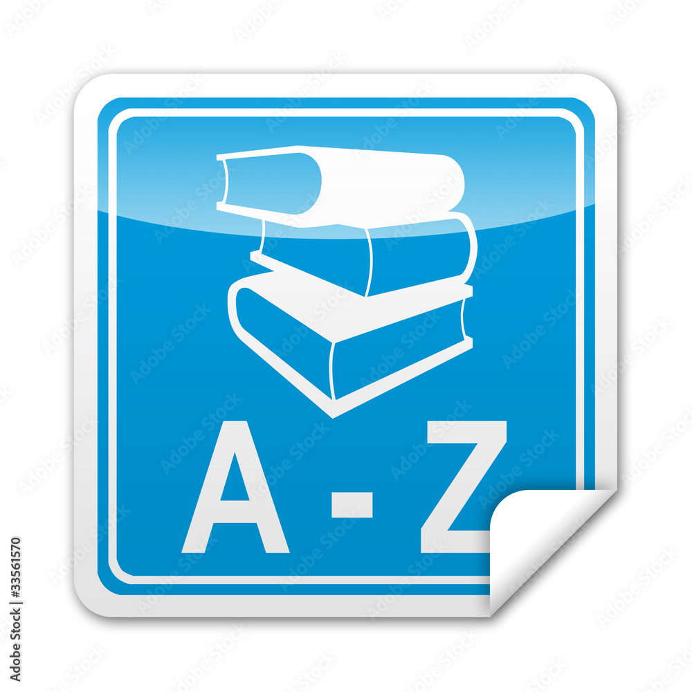 Pegatina cuadrada A-Z con reborde