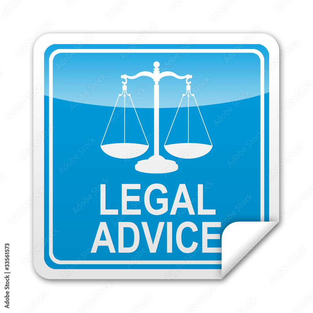 Pegatina cuadrada LEGAL ADVICE con reborde Pegatina cuadrada LEGAL ADVICE con reborde