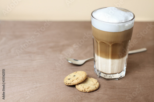 Latte with cookies photo