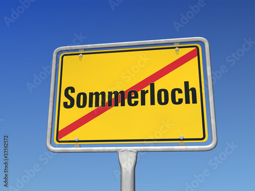 Schild Sommerloch vorbei photo