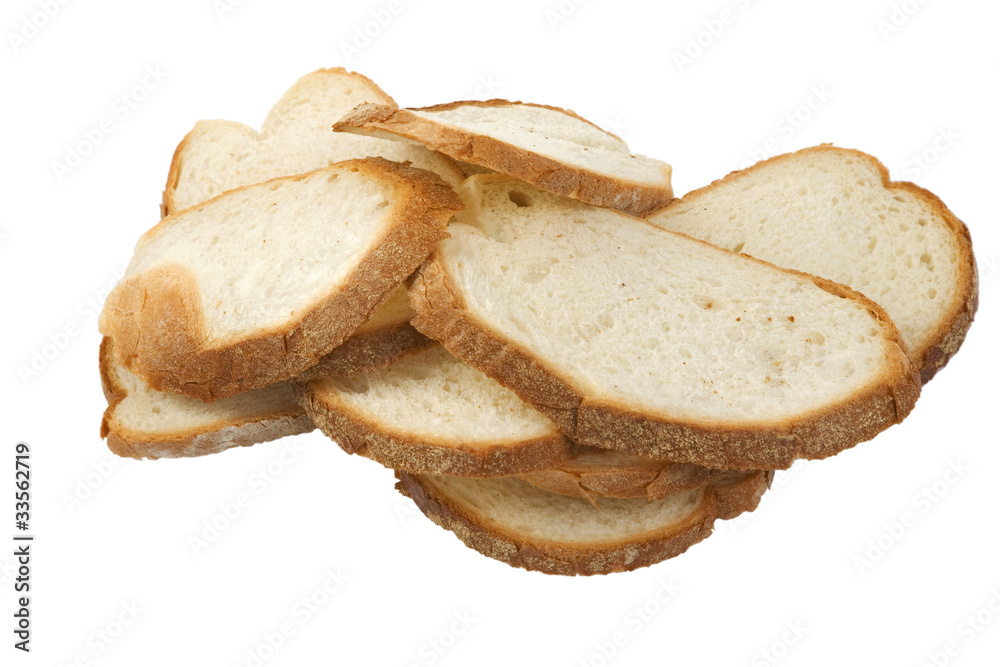 Sliced bread Isolated on a white