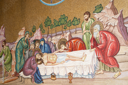 Fragment of mosaic in Holy Sepulchre Church, Jerusalem,Israel