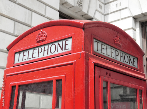 classic red phone box in London, United Kingdom