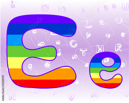 Rainbow Alphabet on a lavender background tender