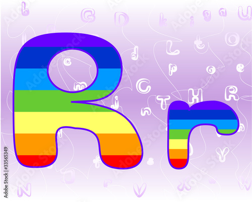 Rainbow Alphabet on a lavender background tender