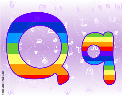 Rainbow Alphabet on a lavender background tender