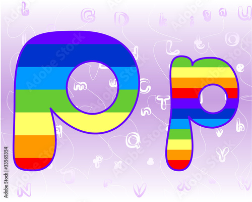 Rainbow Alphabet on a lavender background tender