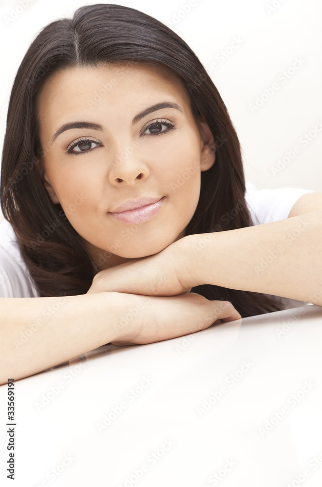 Beautiful Girl Thoughtful Young Hispanic Woman Beautiful Girl Thoughtful Young Hispanic Woman