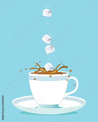 sugar cube and tea