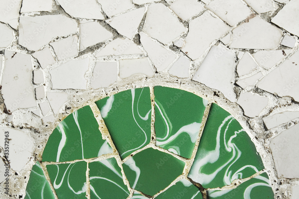 close up of green and white mosaic close up of green and white mosaic
