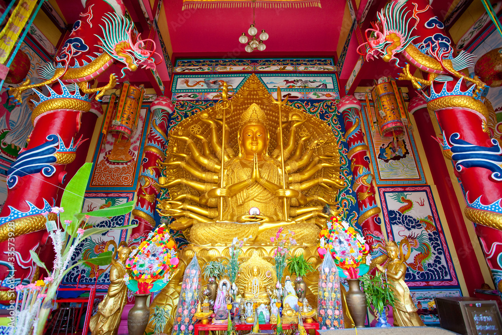 Golden Statue of Guan Yin with 1000 hands.