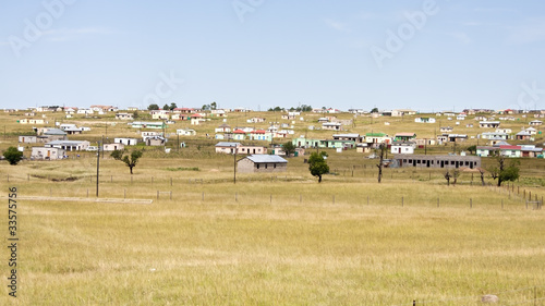 Shacks in Transkei South Africa corrigated iron rural town photo