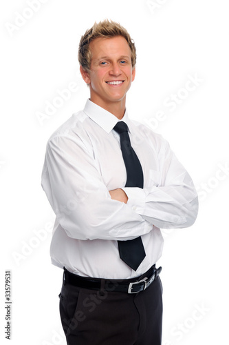 Confident young man in studio