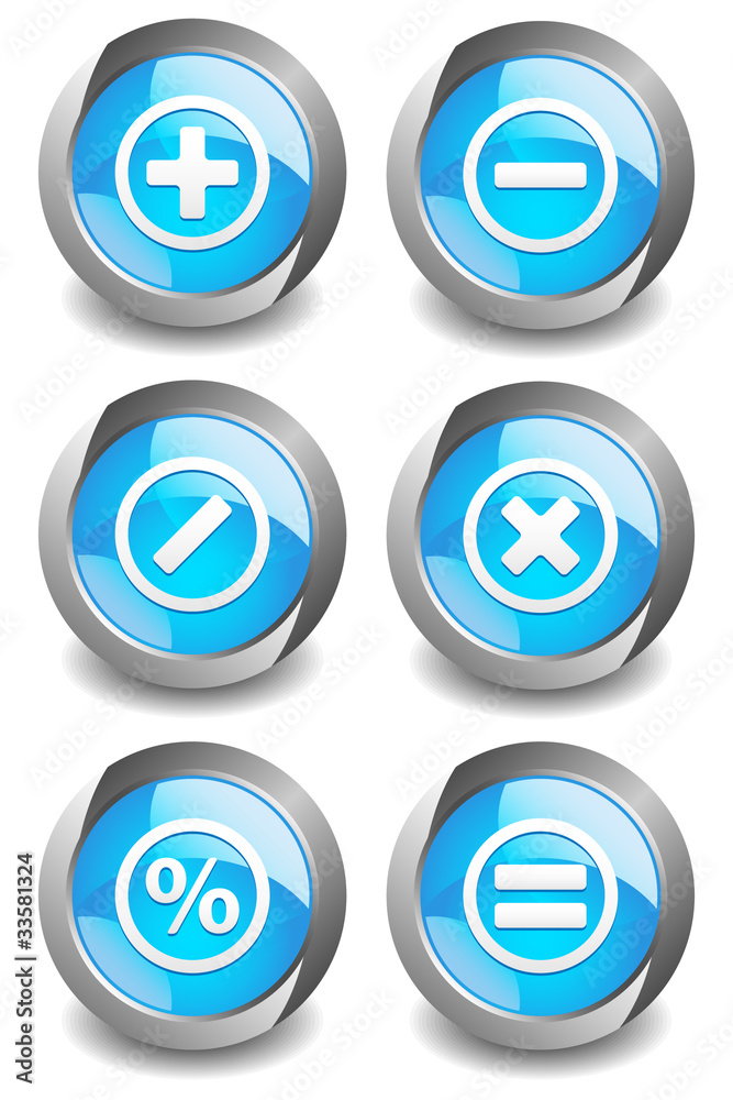 Math Symbol Blue Button Math Symbol Blue Button