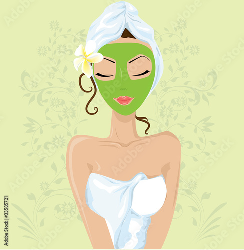 Girl with facial mask