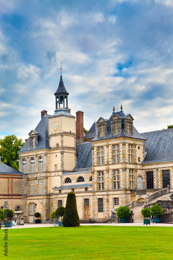 France. Park and a palace of Fontainebleau