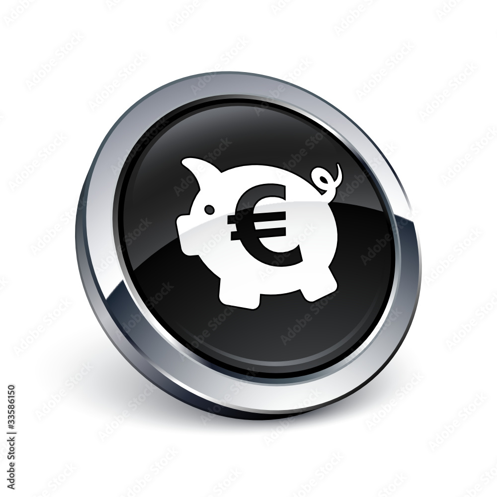 icône bouton internet tirelire argent euro
