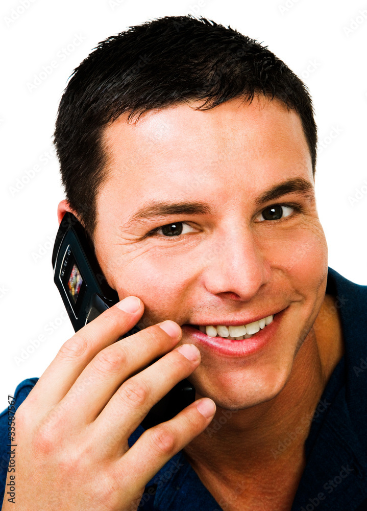 Portrait of a man talking on mobile Portrait of a man talking on mobile