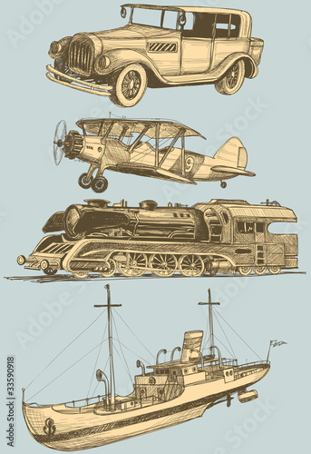 Retro transportation set