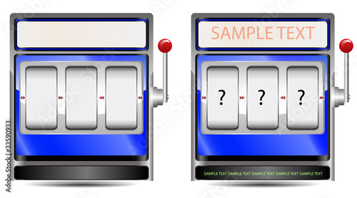 blue slot machine isolated on white background