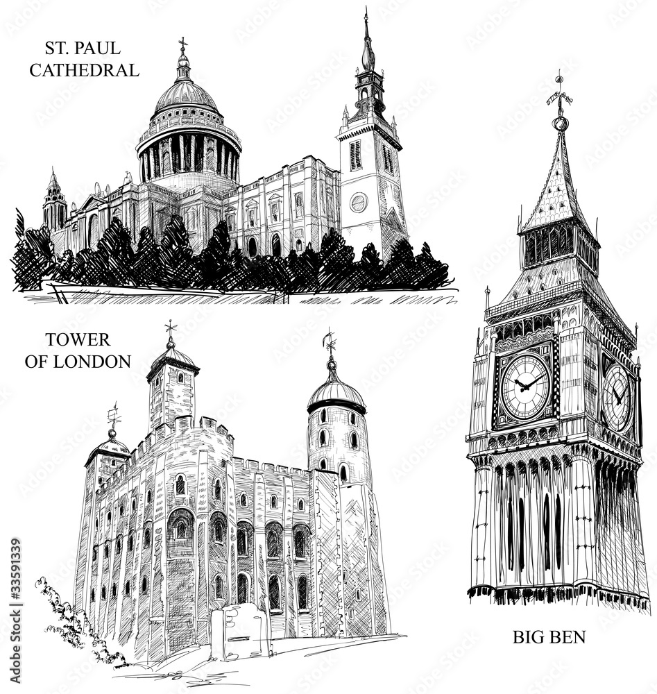 Obraz premium London architectural symbols