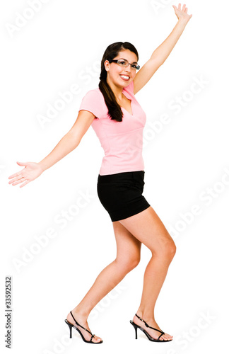Happy woman dancing