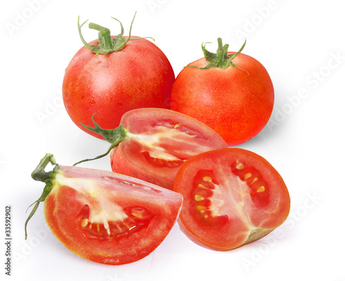 Tomato on a white background