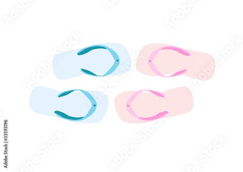 Infradito per due. Slippers for two.