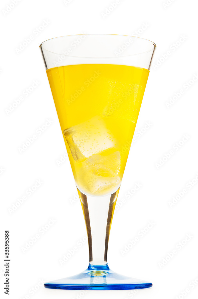 Colourful cocktail in glasses with ice