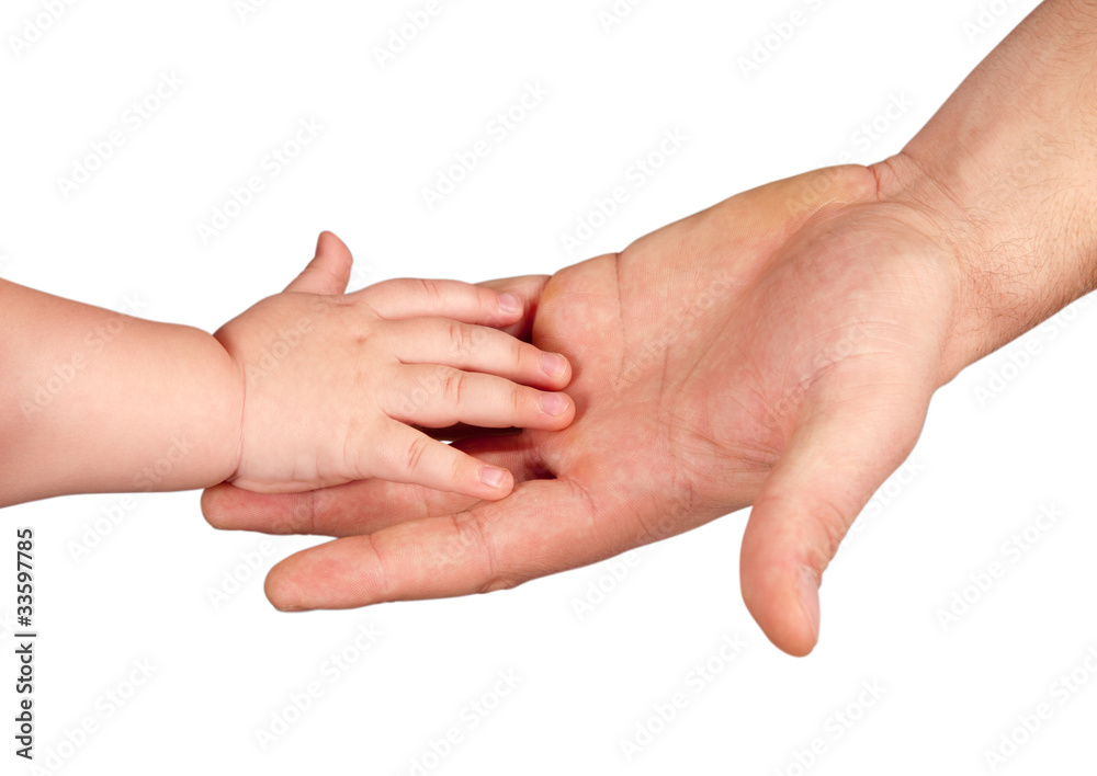 hands of a man and a child
