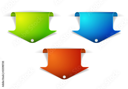 Set of colorful arrow bookmarks