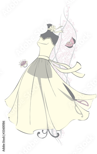 Dummy with beautiful dress