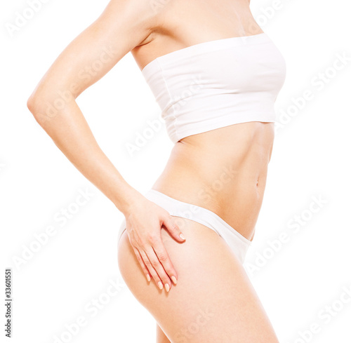 woman's body in white underwear