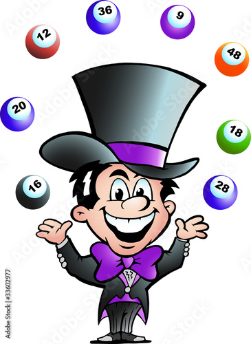 Hand-drawn Vector illustration of an Juggling Bingo Man