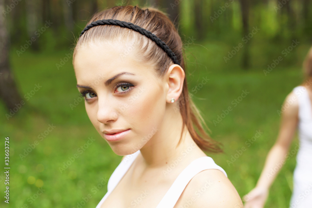 Young woman doing sport outdoors Young woman doing sport outdoors