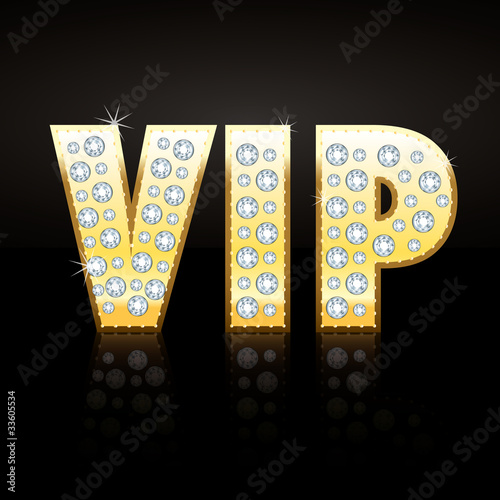 VIP Gold and Diamond 3D vector