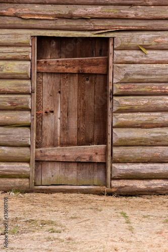 Log cabin doorway