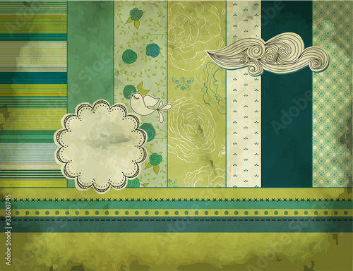 Vintage Layered Scrapbook Background