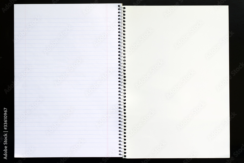 Open view of a lined blank notepad Open view of a lined blank notepad