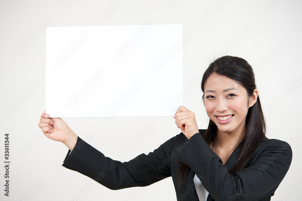 a portrait of asian businesswoman with blank whiteboard a portrait of asian businesswoman with blank whiteboard
