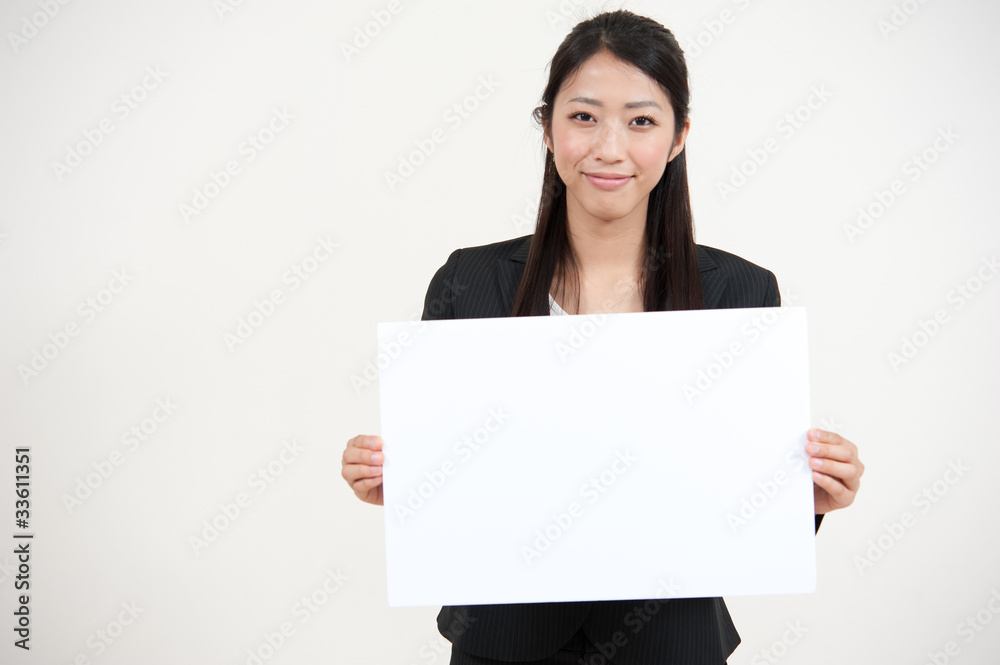 a portrait of asian businesswoman with blank whiteboard a portrait of asian businesswoman with blank whiteboard
