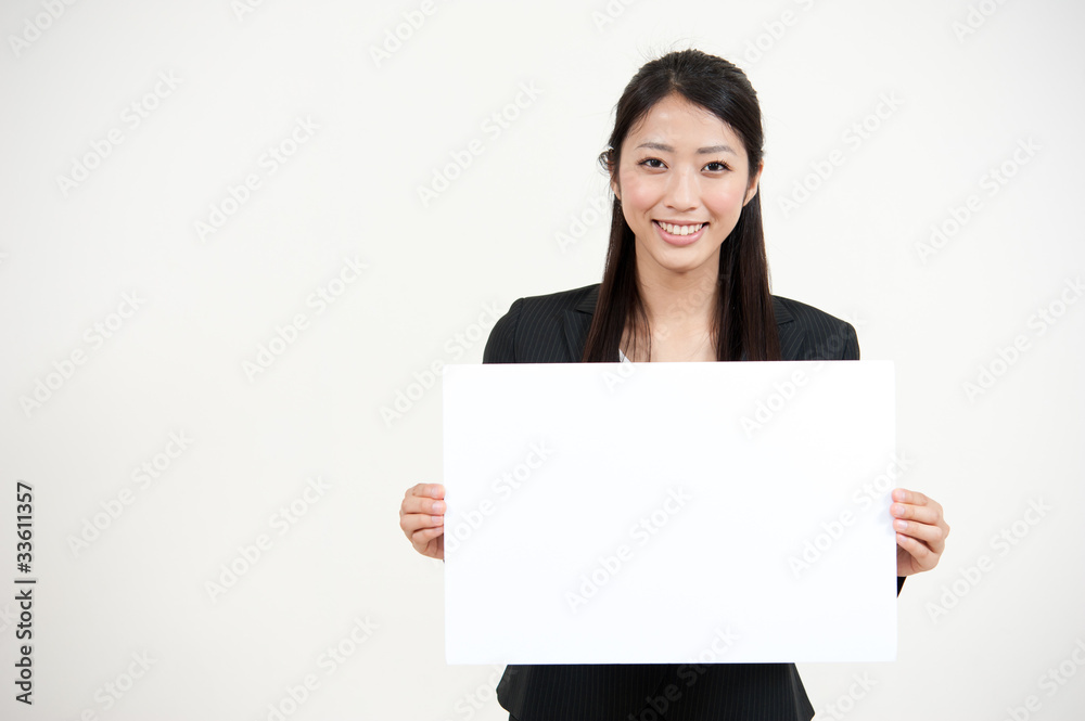 a portrait of asian businesswoman with blank whiteboard a portrait of asian businesswoman with blank whiteboard