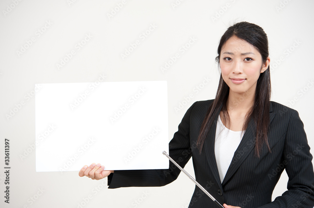 a portrait of asian businesswoman with blank whiteboard a portrait of asian businesswoman with blank whiteboard